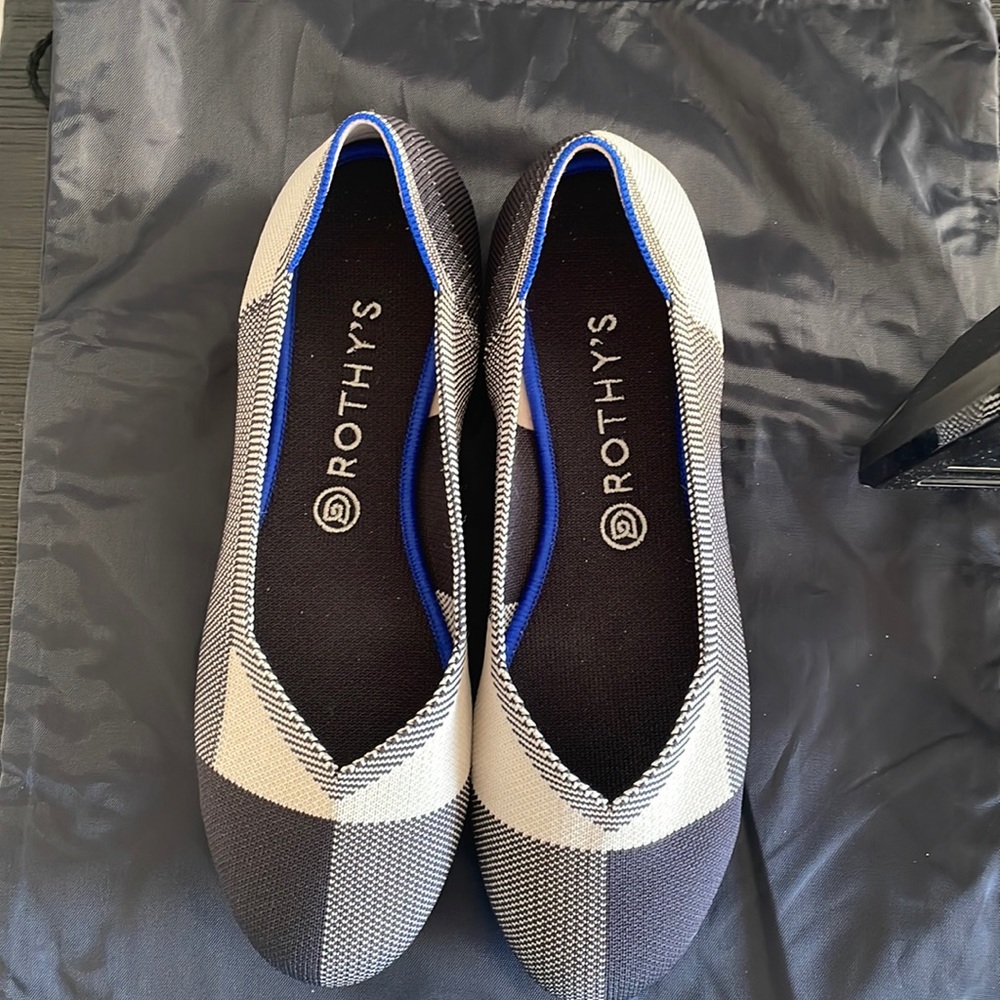 Rothy’s plaid ballerina flats